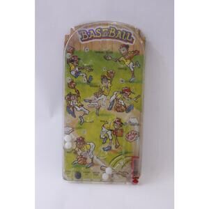Baseball, Pocket Pinball Game, Portable, Bagatelle Game, Vintage, FLAW